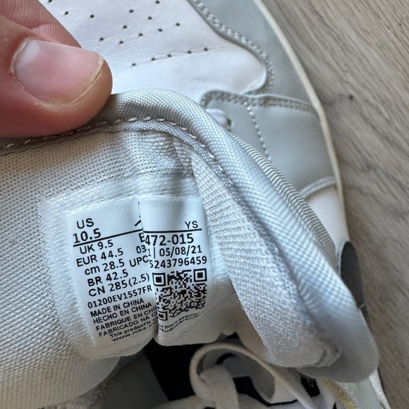 Nike white grey 1 air Jordan size 10.5 - Picture 2 of 4